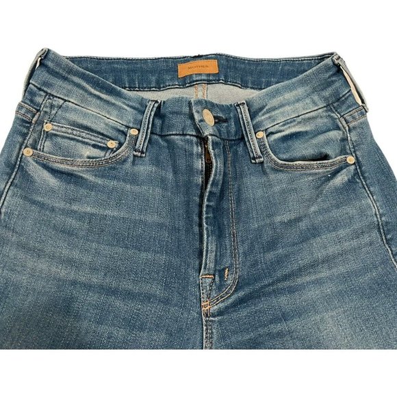 Mother The Looker Ankle Fray In Birds Of Paradise Medium Wash Size 24 Inseam 25" - Picture 12 of 16